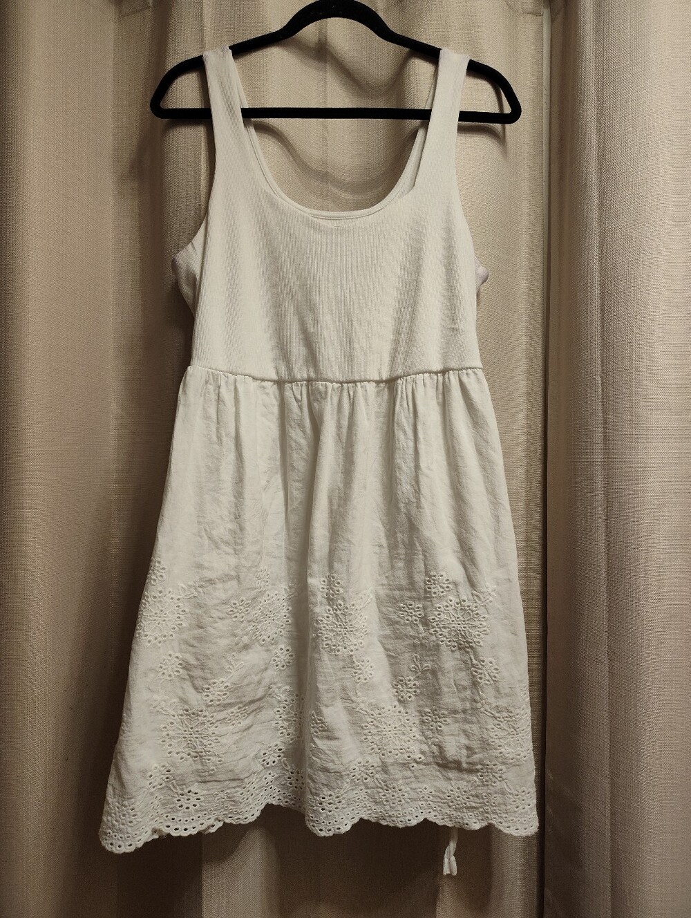 Passport Classic White Eyelet Tank Dress XL